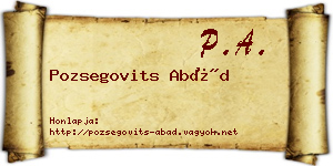 Pozsegovits Abád névjegykártya